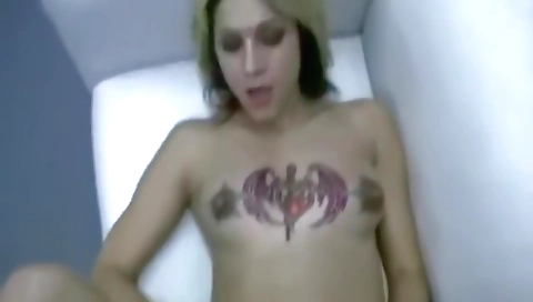 Kinky tattooed pregnant slut fucking in a warehouse