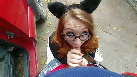 Going To Halloween Party Pulled Over Outside Came On Her Pregnant Belly